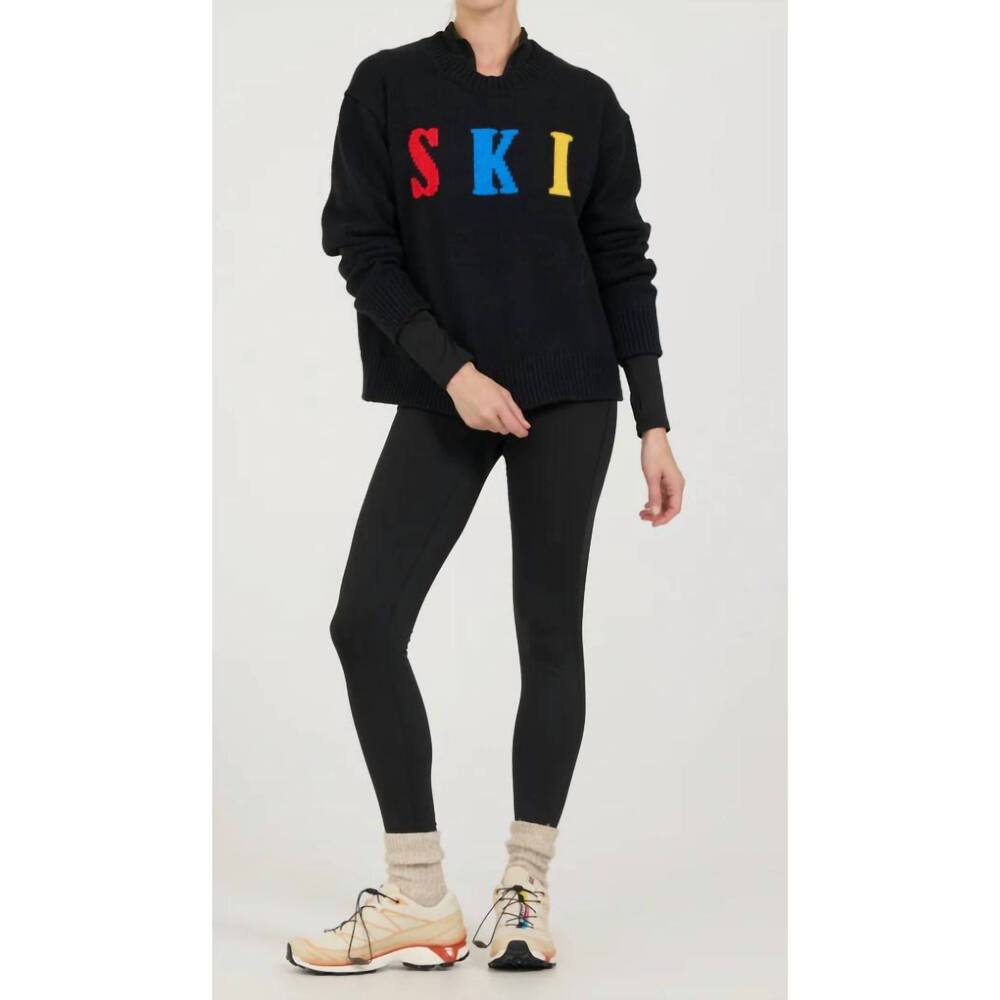 NEW ONE GREY DAY classic ski crewneck sweatshirt in black